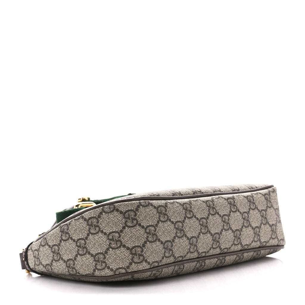 GG Supreme Monogram Textured Dollar Calfskin Web Small Ophidia GG Handbag Beige Ebony New Acero product image 4, provided