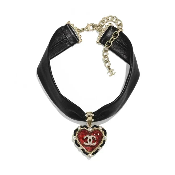 Chanel 2021 Leather Choker 18K Gold Necklace product image 1, provided for visual reference and product detail review