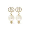 Gucci Double Pearl Pendant 18K Gold Earrings product image 1, provided for visual reference and product detail review
