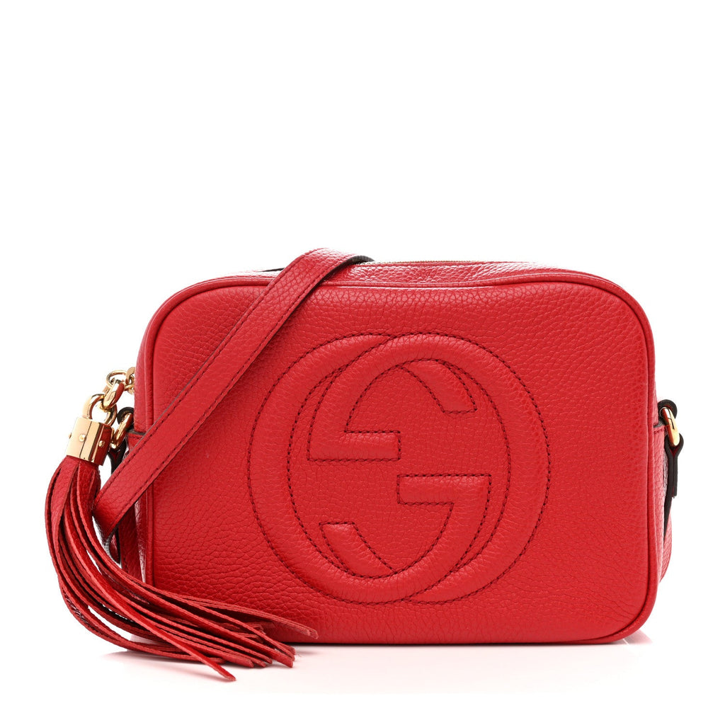 Pebbled Calfskin Small Soho Disco Bag Tabasco Red product image 1, provided for visual reference and product detail review