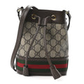 GG Supreme Monogram Web Mini Ophidia Bucket Bag Brown product image 1, provided for visual reference and product detail