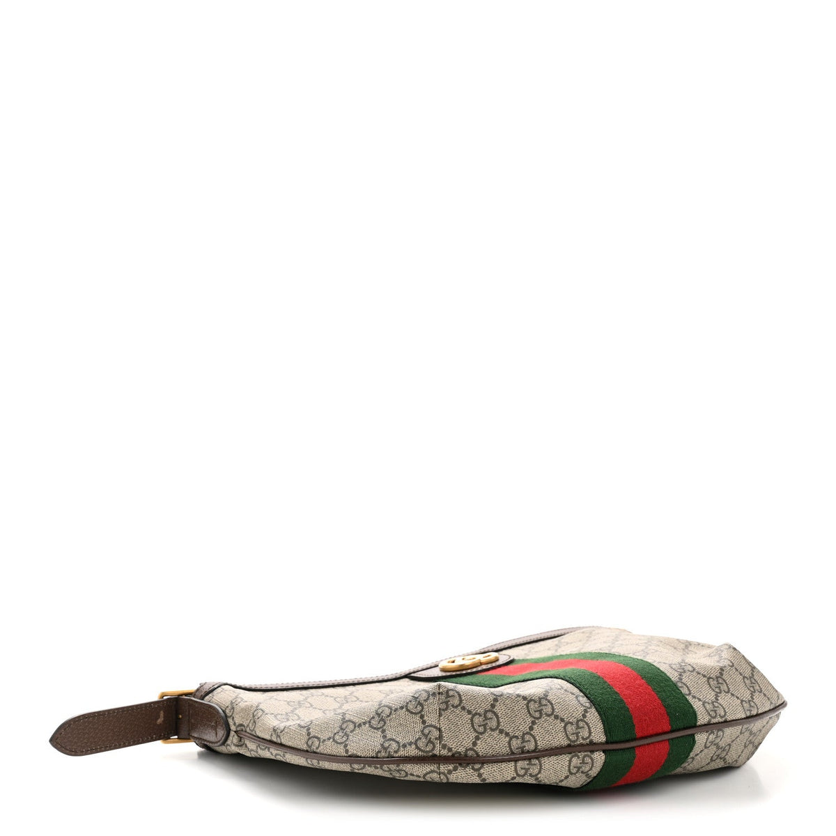 GG Supreme Monogram Web Small Ophidia Half Moon Hobo Brown product image 4, provided for visual reference and product detail