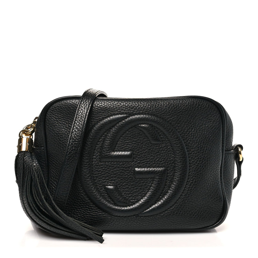 Pebbled Calfskin Small Soho Disco Bag Black product image 1, provided for visual reference and product detail review