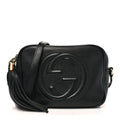 Pebbled Calfskin Small Soho Disco Bag Black product image 1, provided for visual reference and product detail review
