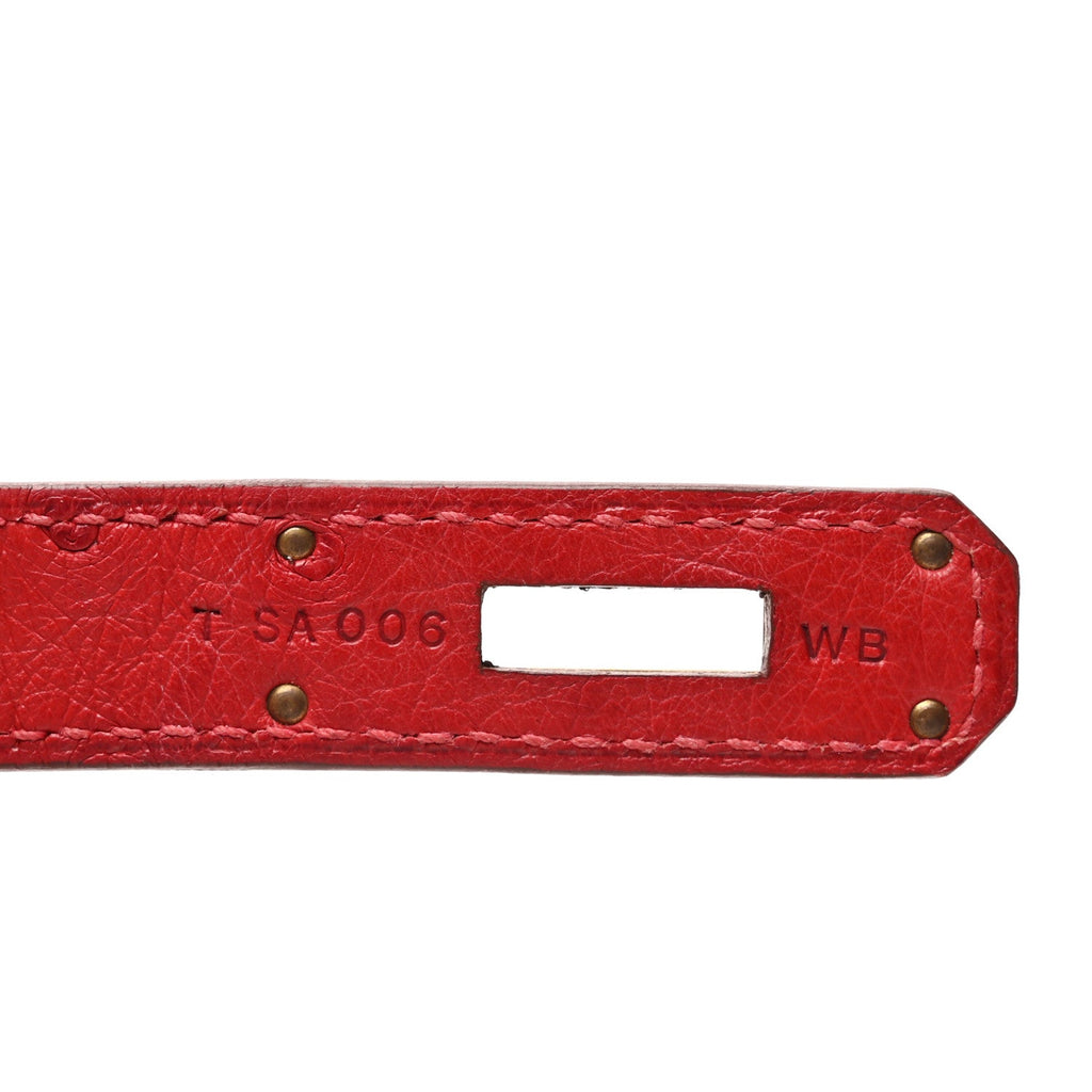 Ostrich Birkin 30 Rouge Vif product image 7, provided for visual reference and product detail review