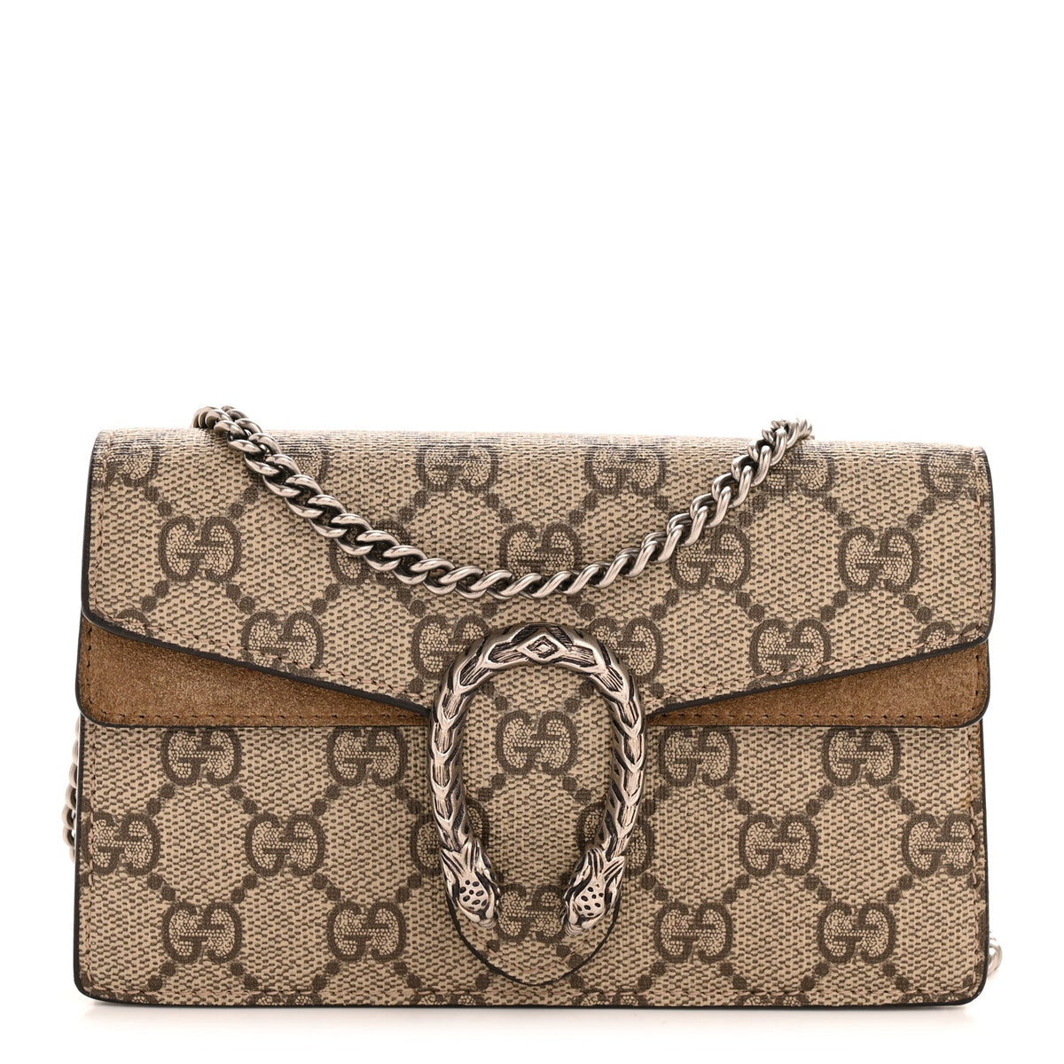 GG Supreme Monogram Super Mini Dionysus Shoulder Bag Taupe product image 1, provided for visual reference and product detail