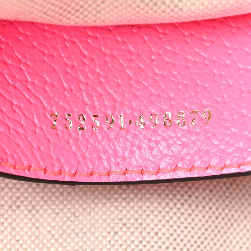 GG Supreme Monogram Textured Dollar Calfskin Web Ophidia Small Crossbody Bag Beige Ebony Fuchsia product image 7, provided
