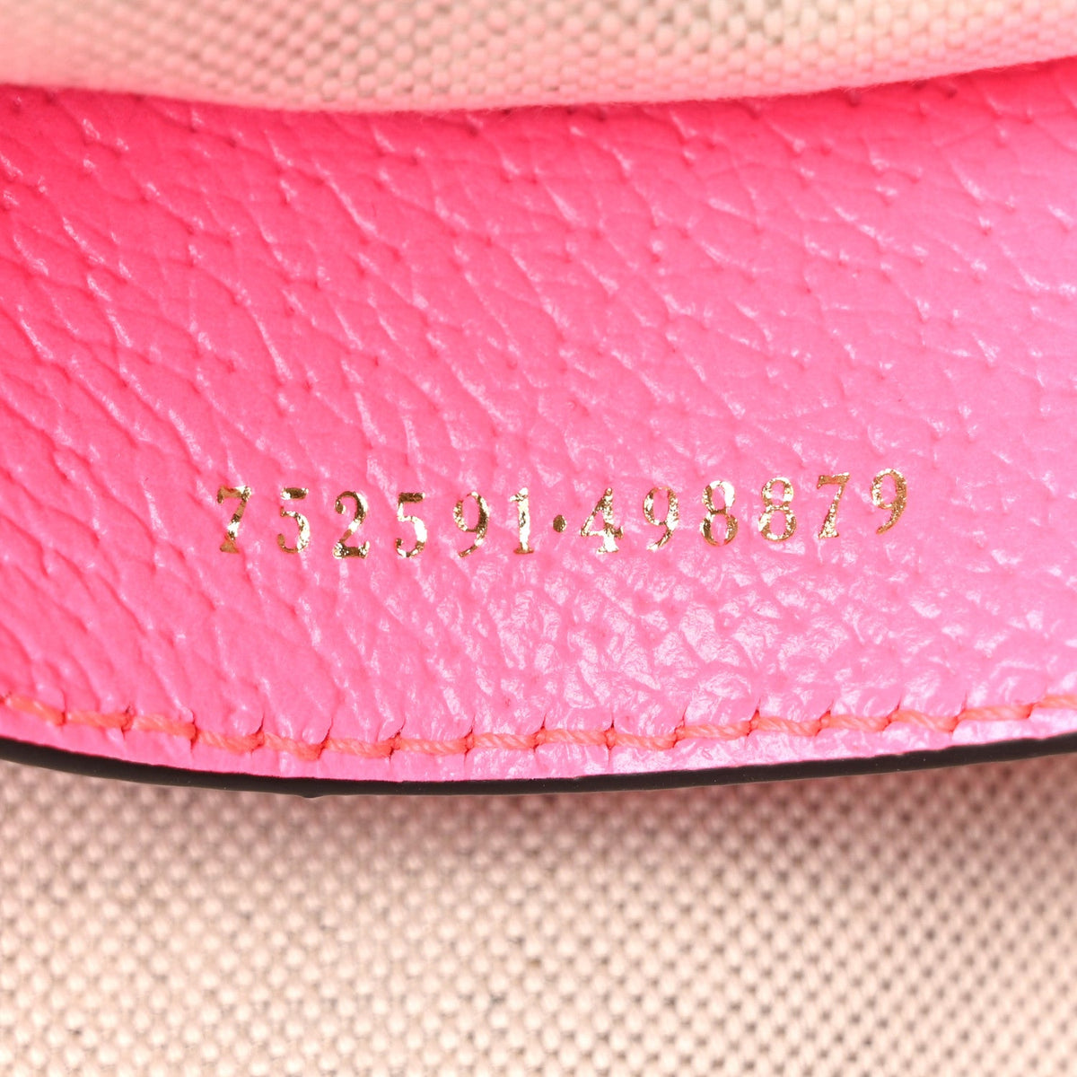 GG Supreme Monogram Textured Dollar Calfskin Web Ophidia Small Crossbody Bag Beige Ebony Fuchsia product image 7, provided