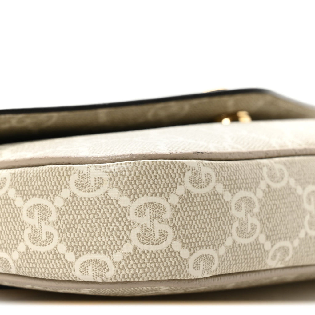 GG Supreme Monogram Textured Dollar Calfskin Web Mini Ophidia Envelope Shoulder Bag Beige Mystic White Oatmeal product image