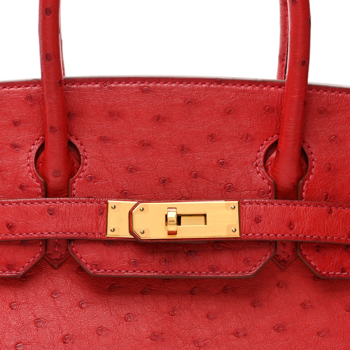 Ostrich Birkin 30 Rouge Vif product image 8, provided for visual reference and product detail review