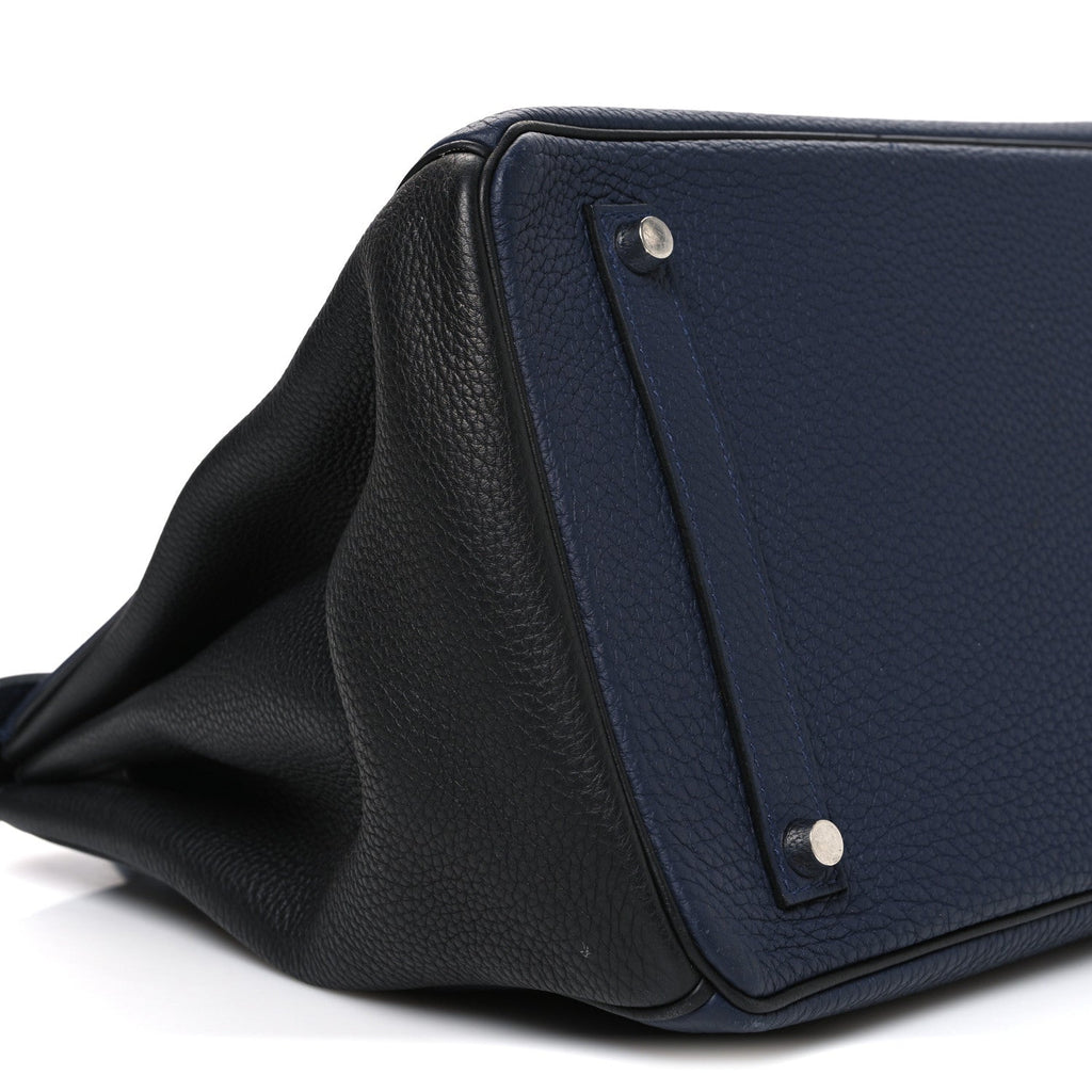 Togo Bi-Color Horseshoe Birkin 35 Bleu Nuit Black product image 9, provided for visual reference and product detail review