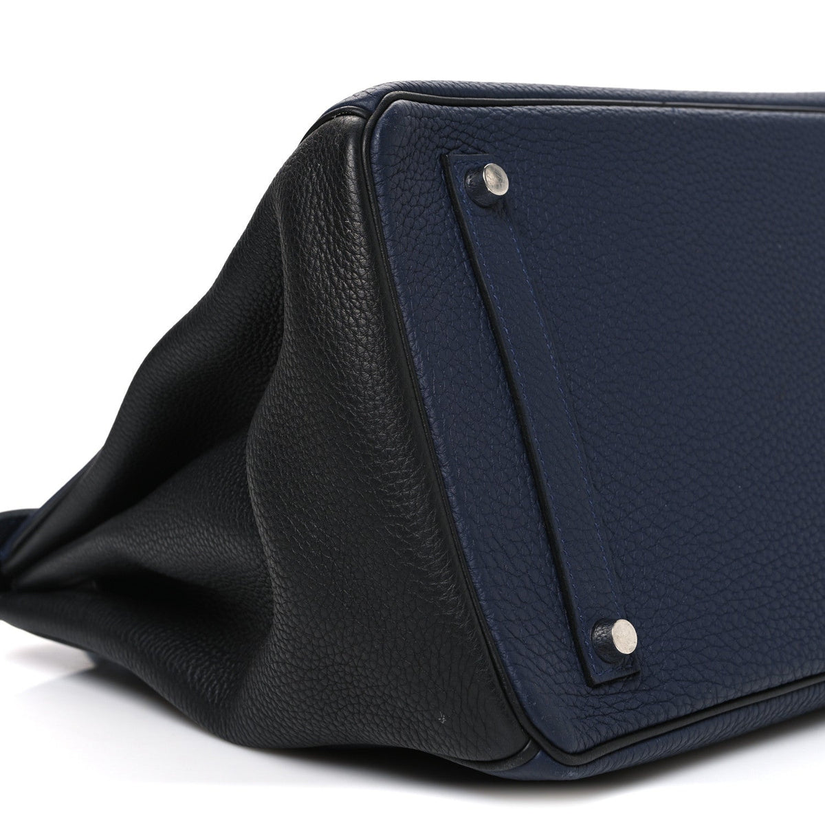 Togo Bi-Color Horseshoe Birkin 35 Bleu Nuit Black product image 9, provided for visual reference and product detail review