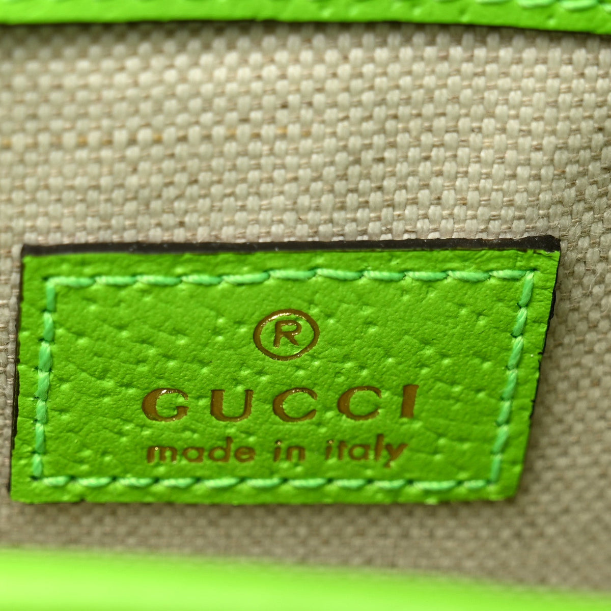 GG Supreme Monogram Web Small Ophidia Belt Bag Beige Ebony Electric Green product image 6, provided for visual reference and