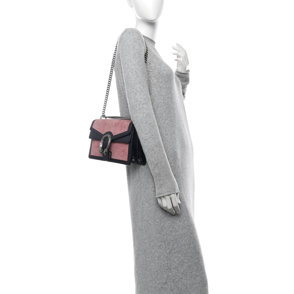 Lanzo Stretch Cord Azalea Calfskin Small Dionysus Shoulder Bag Pink Blue product image 3, provided for visual reference and