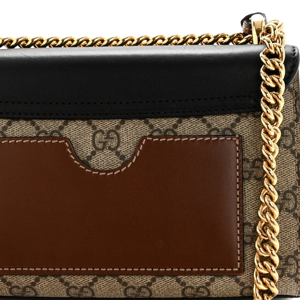 GG Supreme Monogram Calfskin Small Padlock Shoulder Bag Beige Black Cuir product image 15, provided for visual reference and