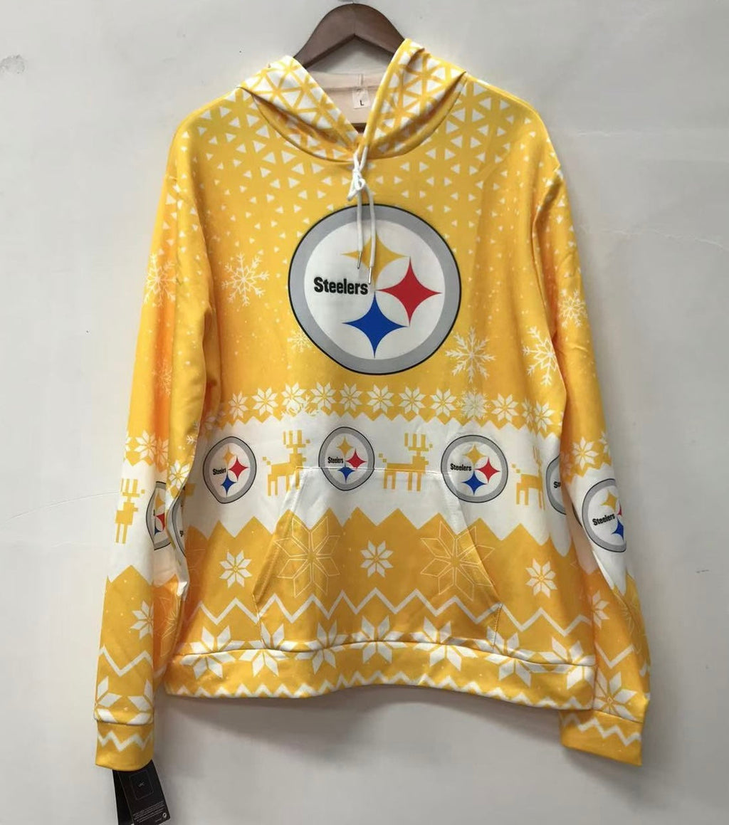 Pittsburgh Steelers holiday sweater hoodie product image 1