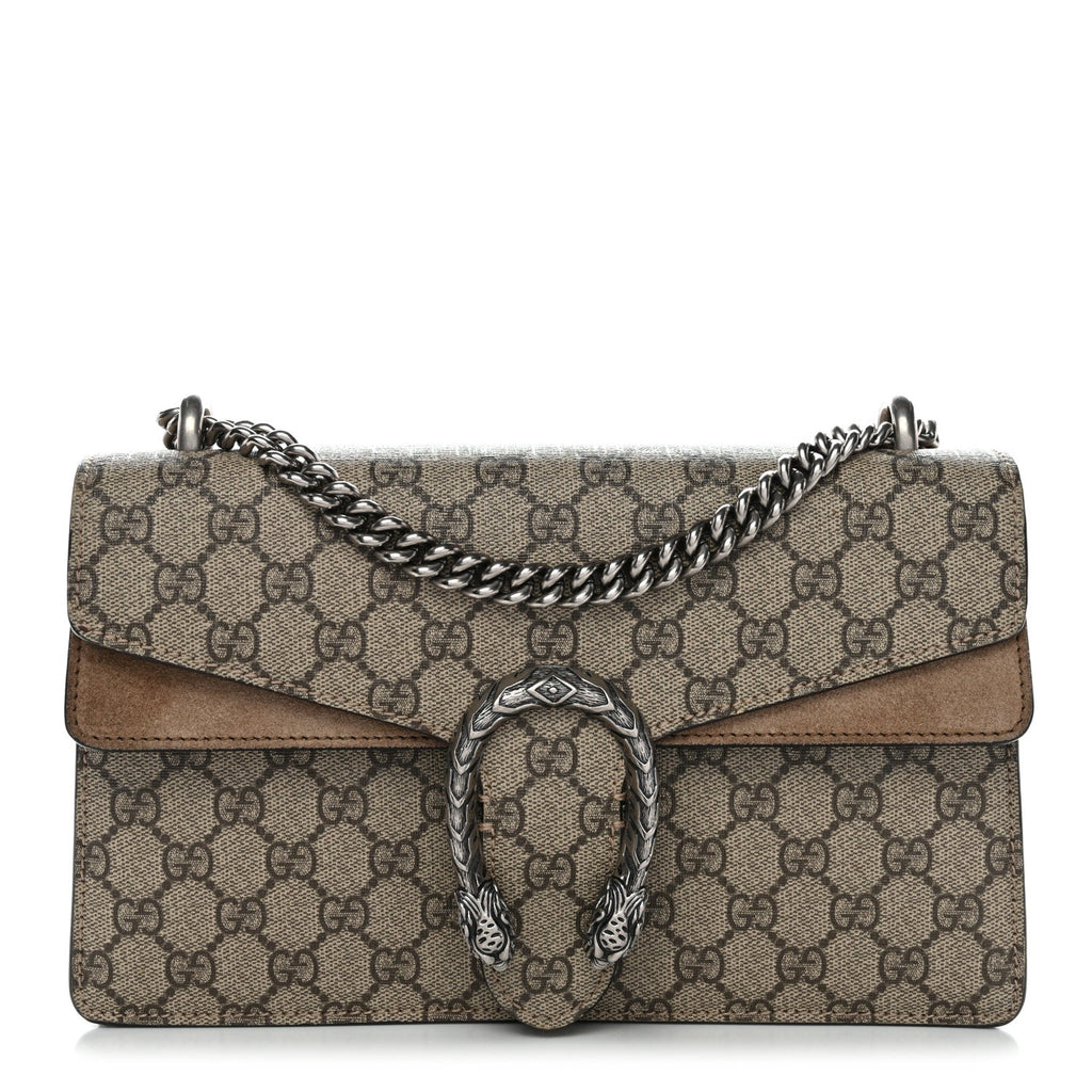 GG Supreme Monogram Small Dionysus Shoulder Bag Taupe product image 1, provided for visual reference and product detail