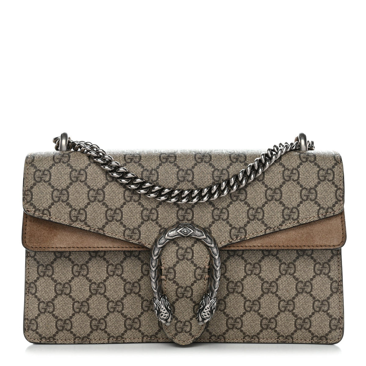 GG Supreme Monogram Small Dionysus Shoulder Bag Taupe product image 1, provided for visual reference and product detail