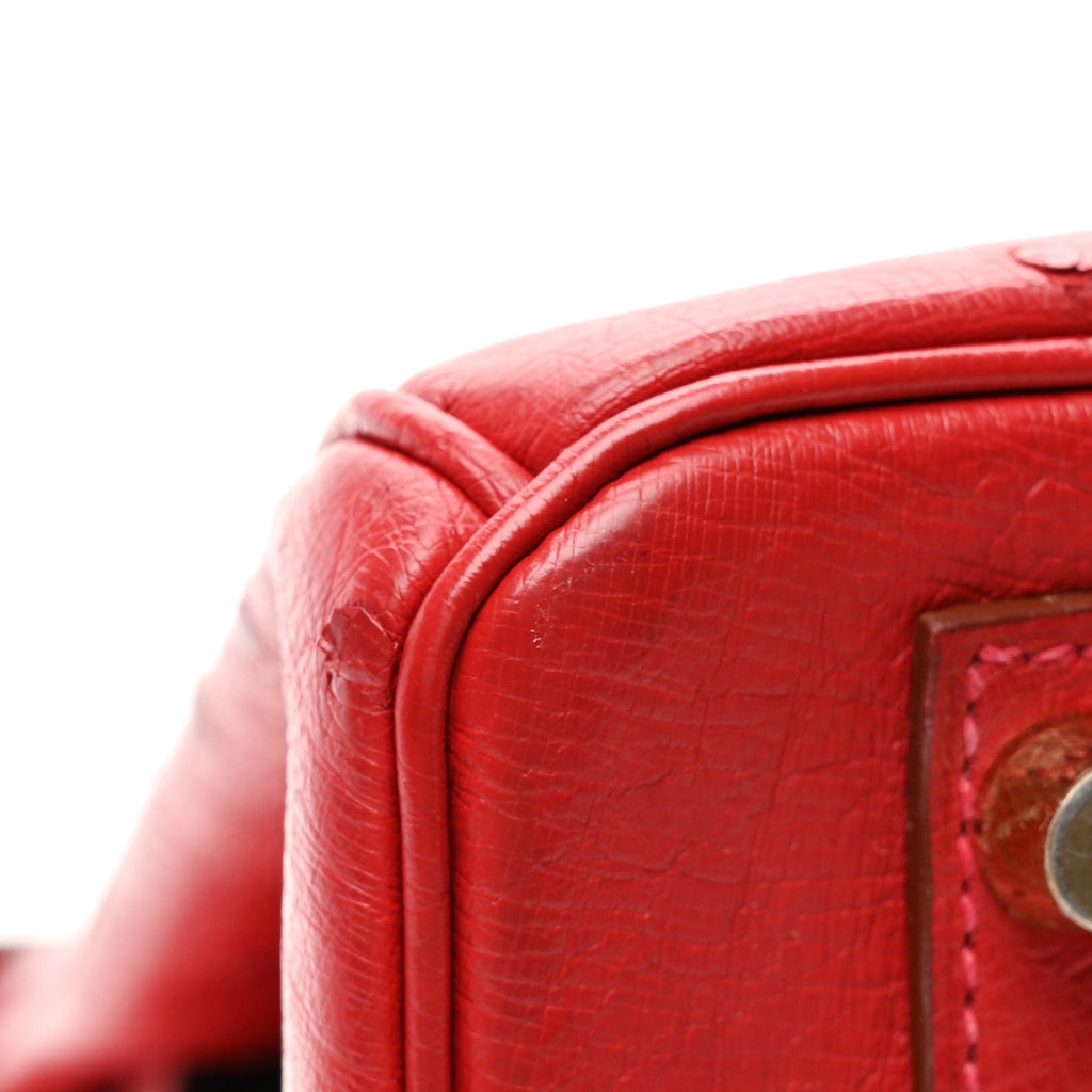 Ostrich Birkin 30 Rouge Vif product image 12, provided for visual reference and product detail review