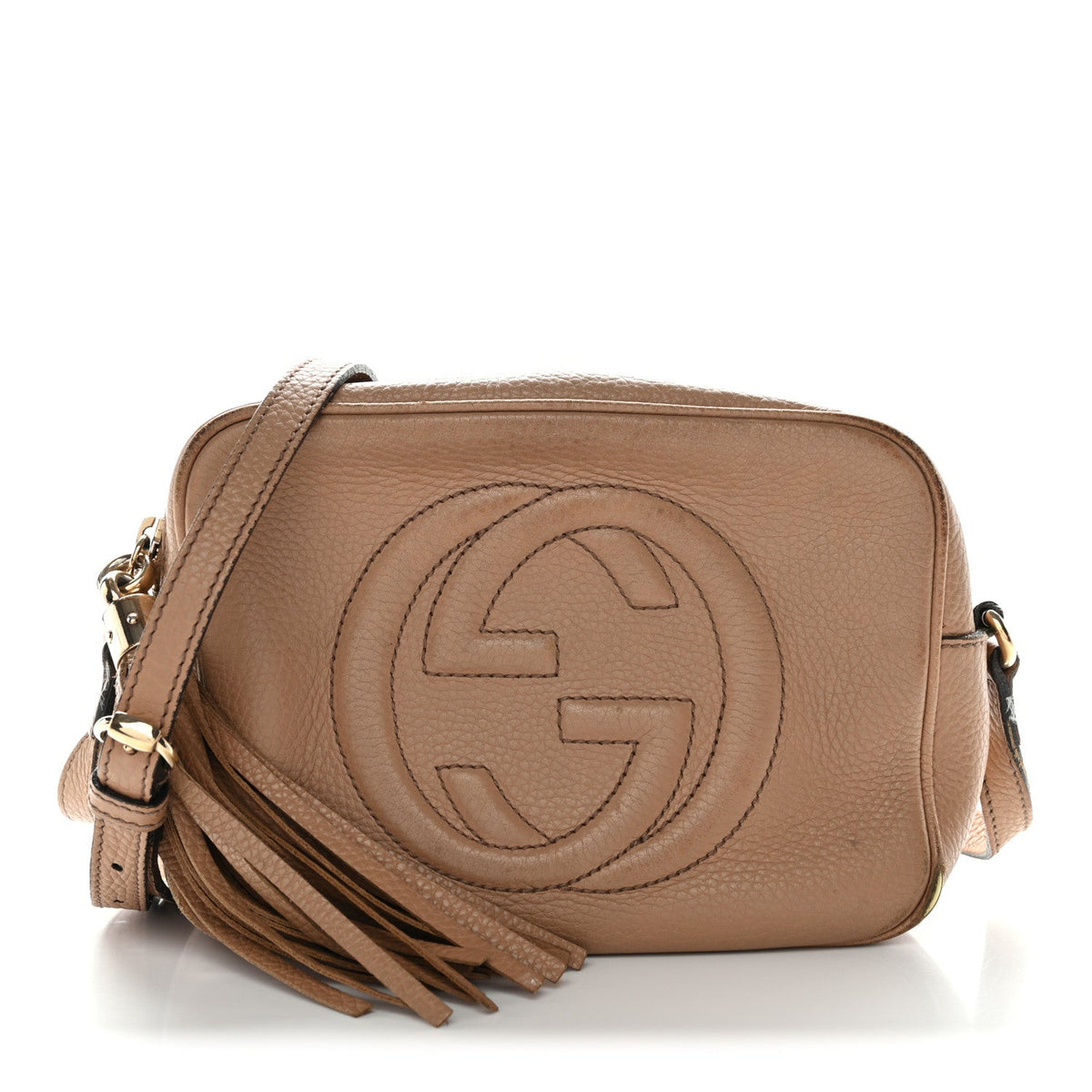 Pebbled Calfskin Small Soho Disco Bag Camelia product image 1, provided for visual reference and product detail review