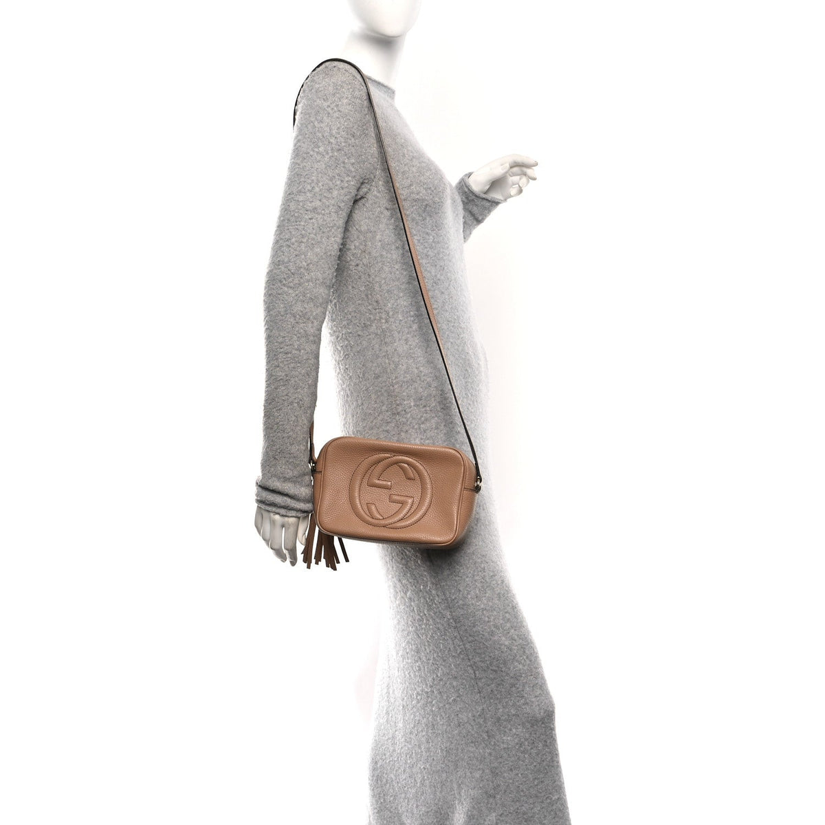 Pebbled Calfskin Small Soho Disco Bag Rose Beige product image 2, provided for visual reference and product detail review