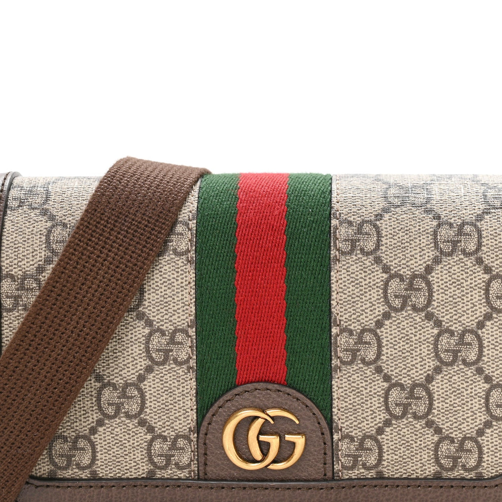 GG Supreme Monogram Web Mini Ophidia Flap Shoulder Bag Brown product image 8, provided for visual reference and product