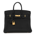 Togo Birkin 25 Black product image 1, provided for visual reference and product detail review
