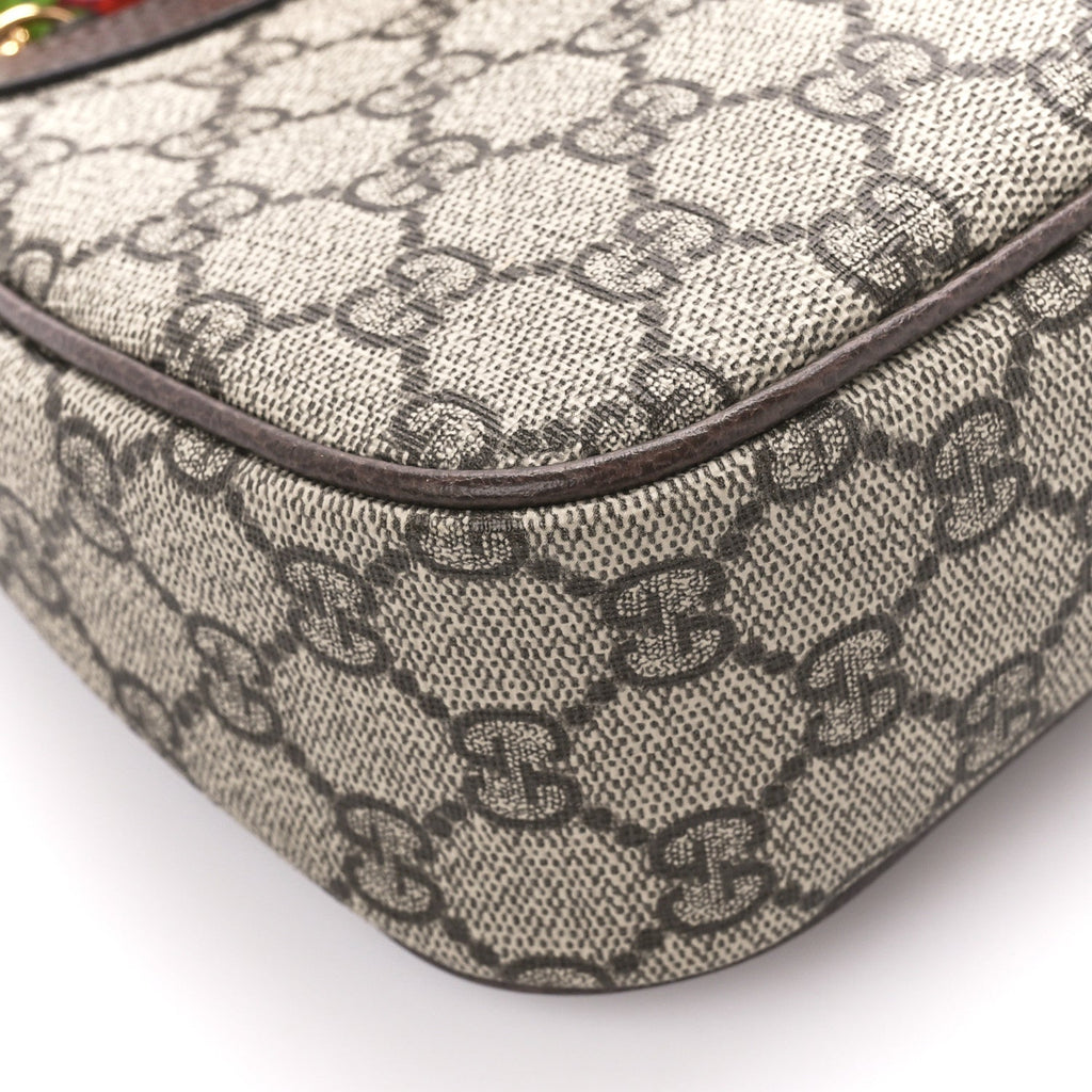 GG Supreme Monogram Textured Dollar Calfskin Web Small Ophidia GG Handbag Beige Ebony New Acero product image 10, provided