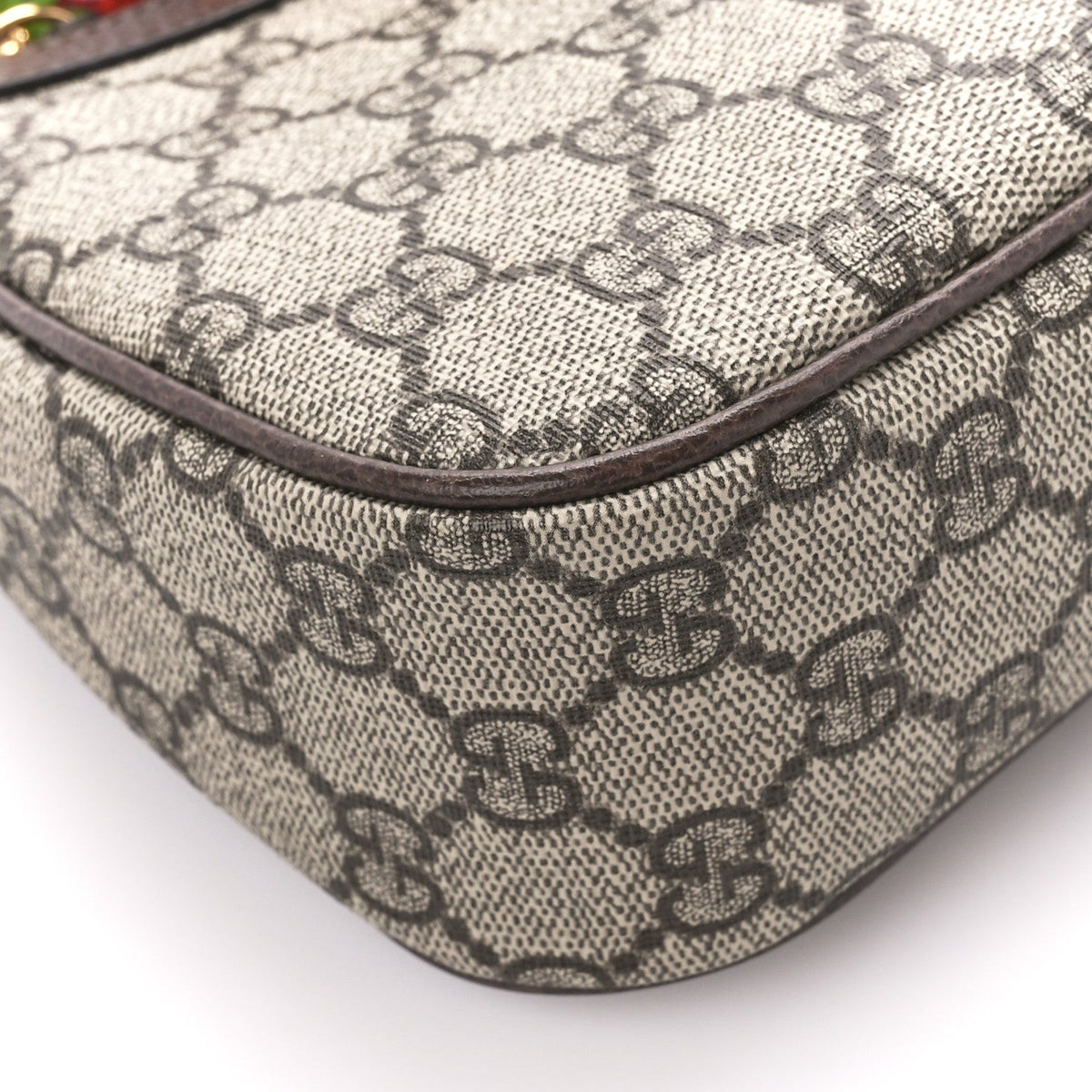 GG Supreme Monogram Textured Dollar Calfskin Web Small Ophidia GG Handbag Beige Ebony New Acero product image 10, provided