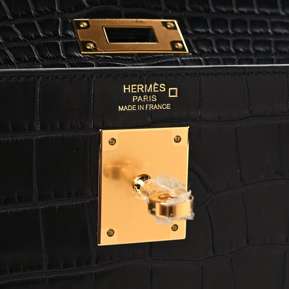 Matte Alligator Kelly Retourne 28 Black product image 5, provided for visual reference and product detail review