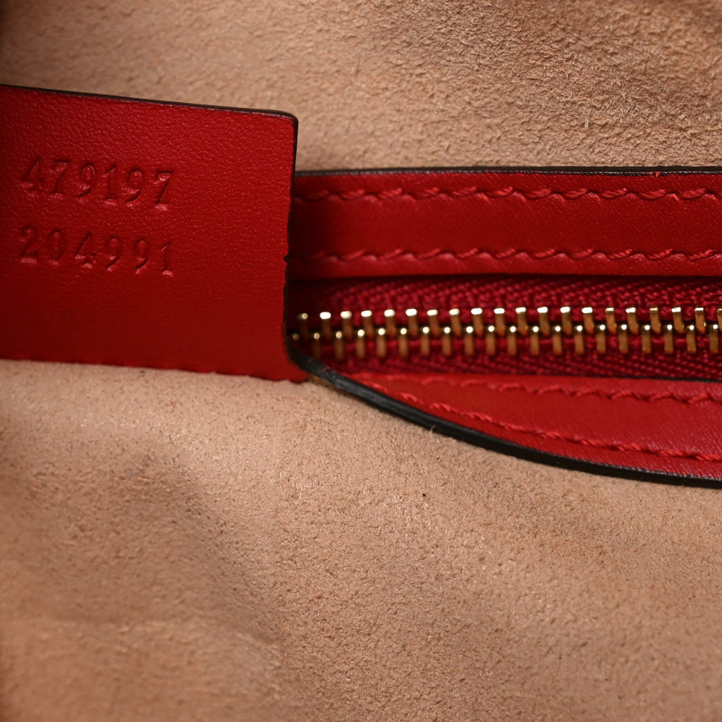 GG Supreme Monogram Medium Padlock Tote Hibiscus Red product image 7, provided for visual reference and product detail review