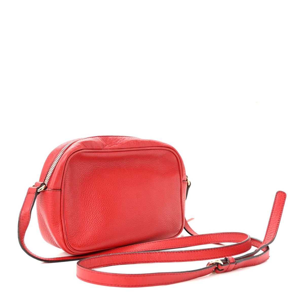 Pebbled Calfskin Small Soho Disco Bag Tabasco Red product image 3, provided for visual reference and product detail review