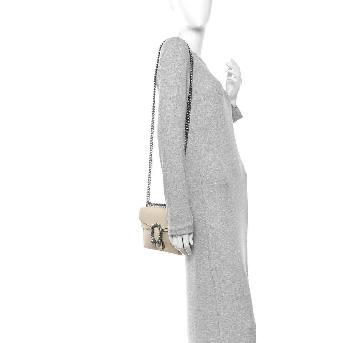 Textured Calfskin Crystal Mini Dionysus Shoulder Bag Mystic White product image 2, provided for visual reference and product