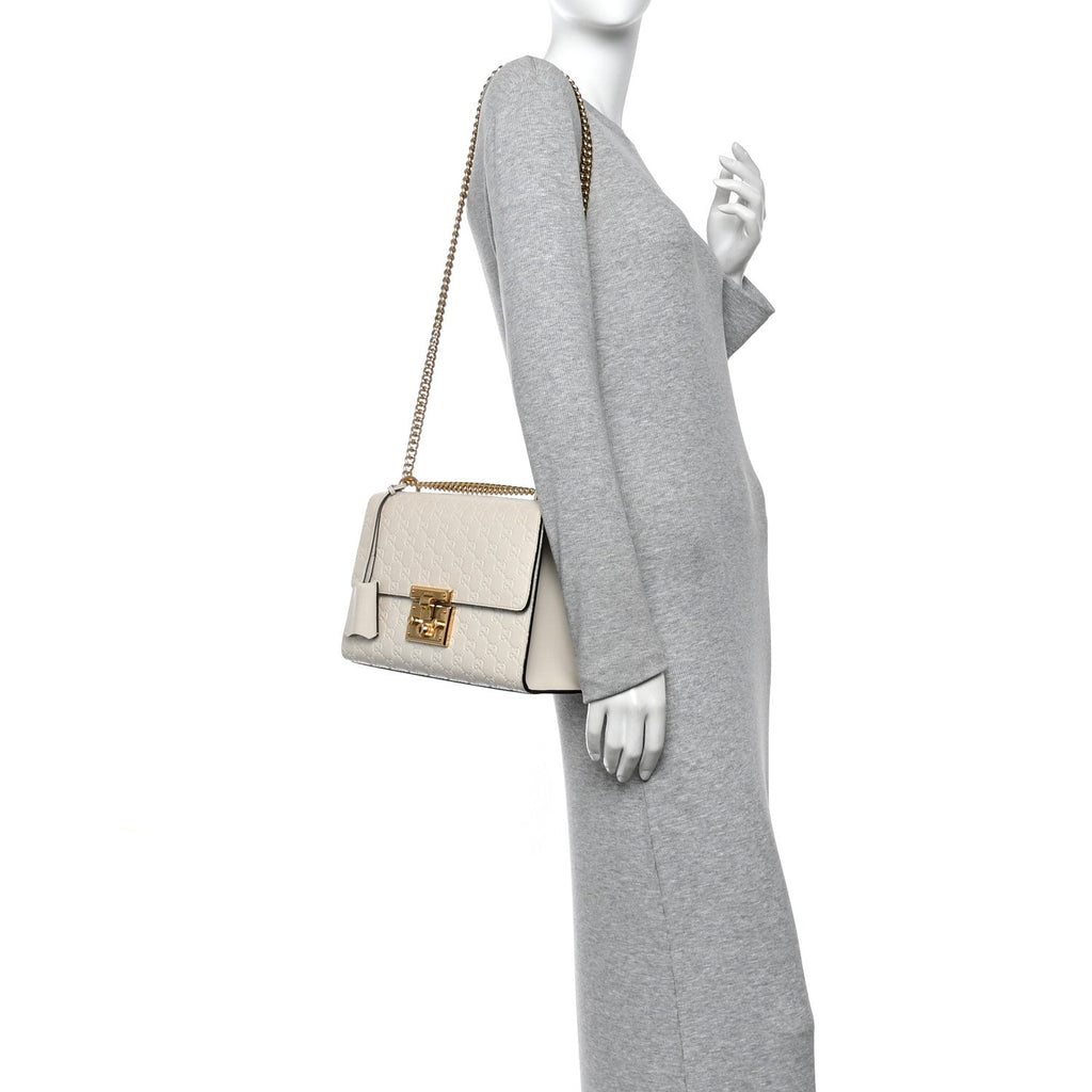 Guccissima Medium Padlock Shoulder Bag Mystic White product image 2, provided for visual reference and product detail review