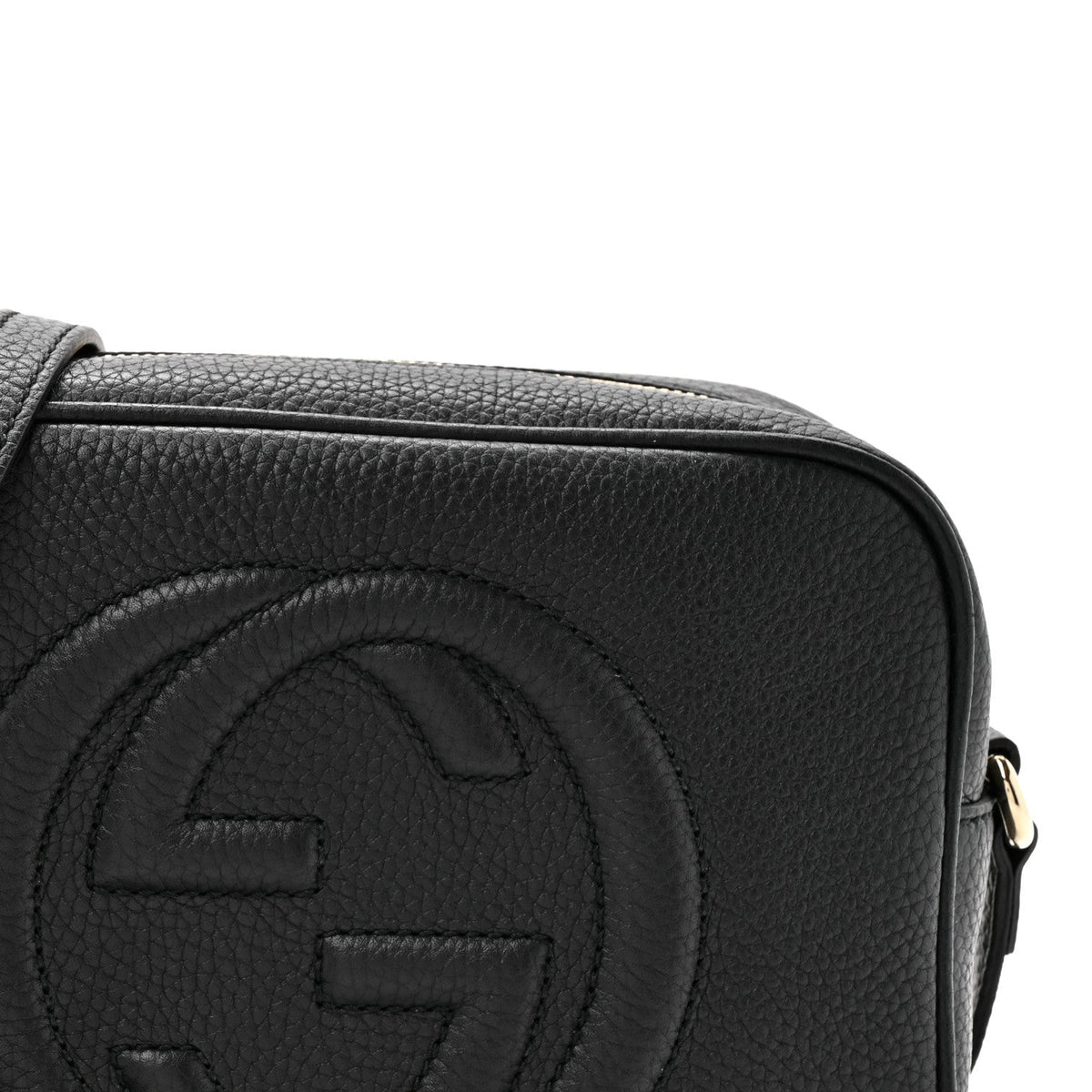 Pebbled Calfskin Small Soho Disco Bag Black product image 8, provided for visual reference and product detail review