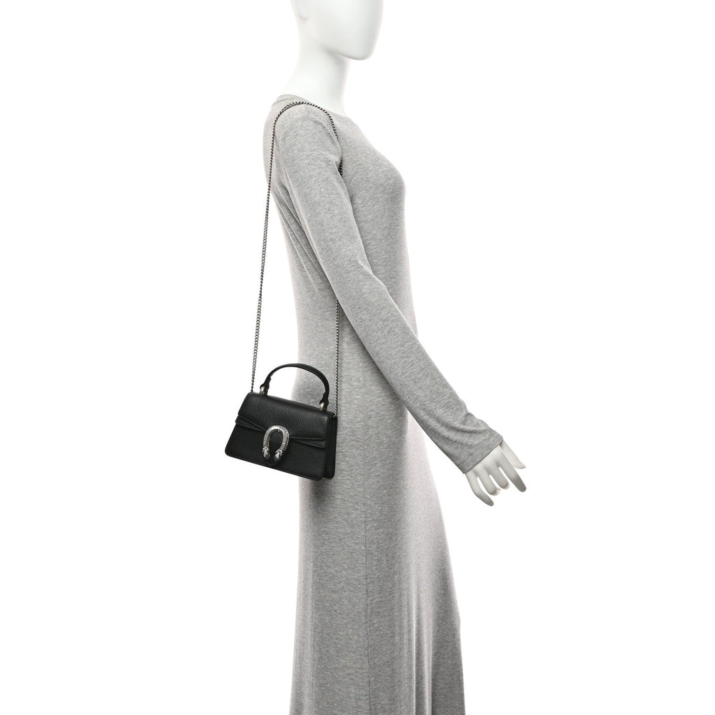 Dollar Calfskin Crystal Mini Dionysus Top Handle Bag Black Crystal product image 2, provided for visual reference and