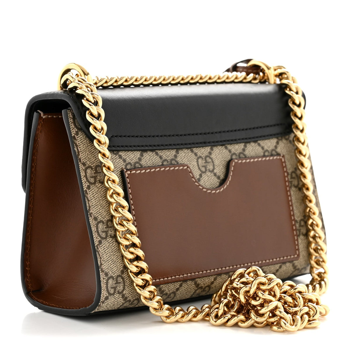 GG Supreme Monogram Calfskin Small Padlock Shoulder Bag Beige Black Cuir product image 3, provided for visual reference and