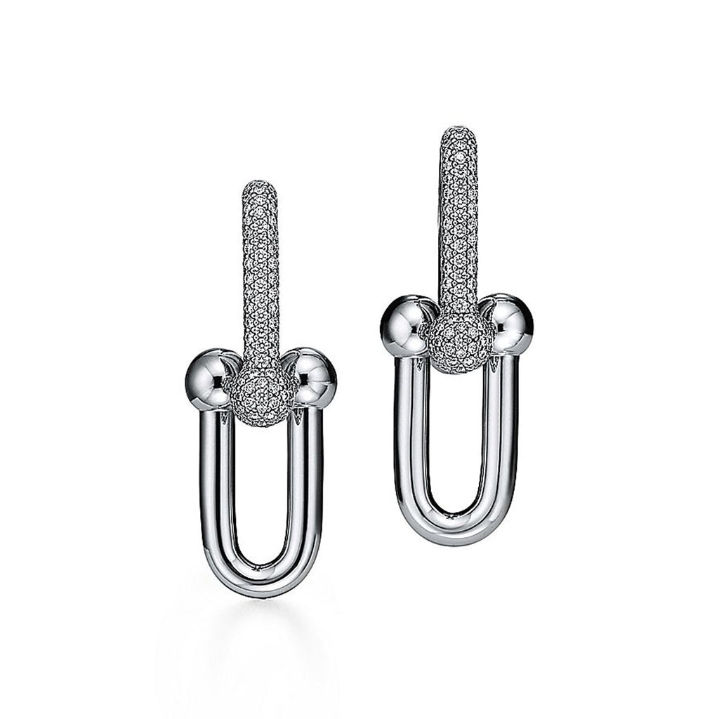 Tiffany HardWear Large Link Diamonds 18K Gold Earrings product image 1, provided for visual reference and product detail