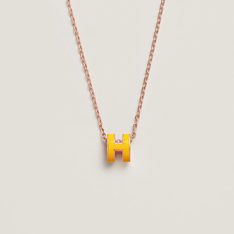 Hermes Mini Pop Yellow 18K Gold Necklace product image 2, provided for visual reference and product detail review