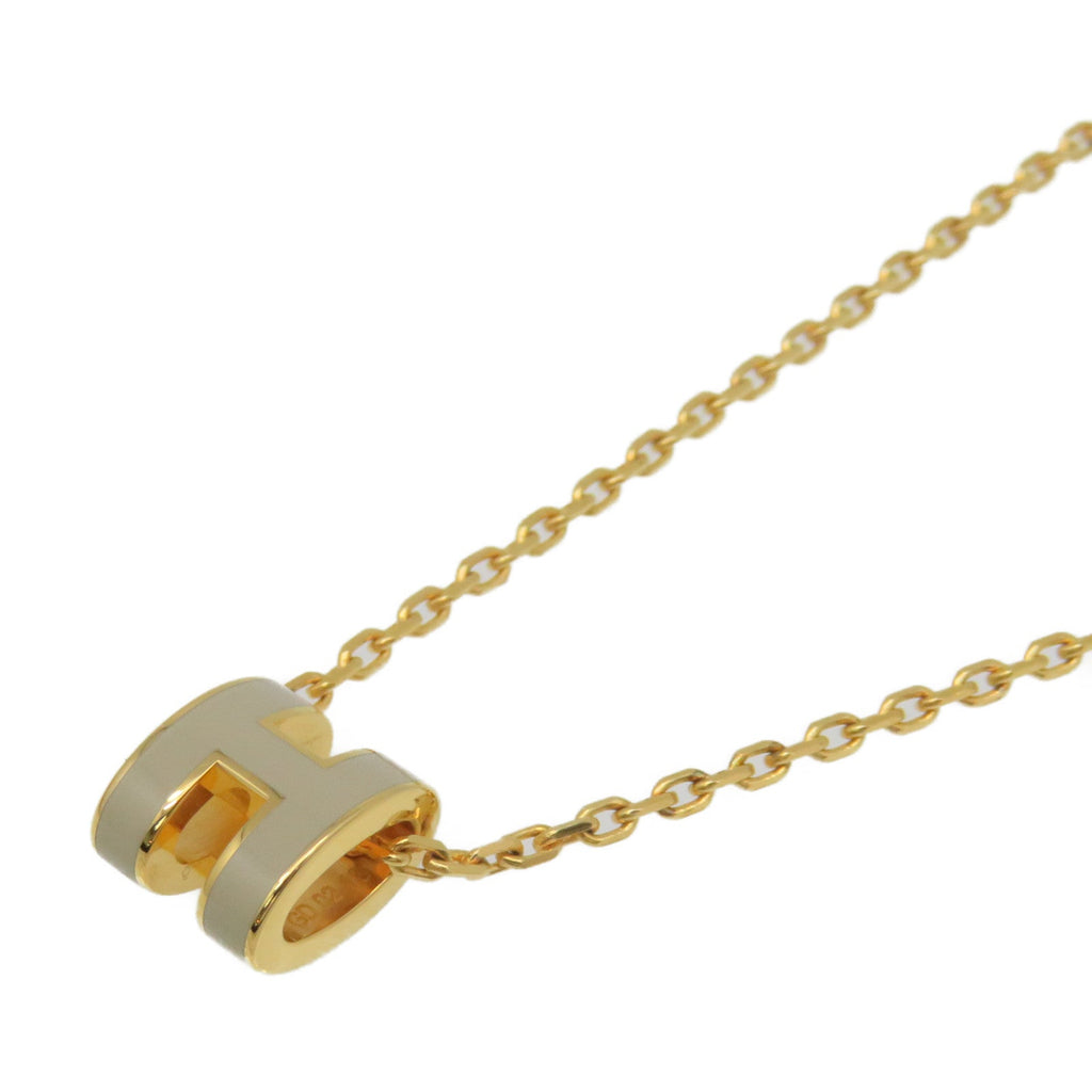 Hermes Mini Pop Grey 18K Gold Necklace product image 5, provided for visual reference and product detail review