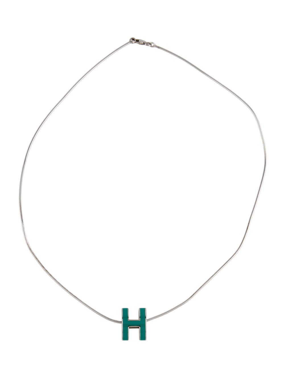 Hermes Mini Pop Green 18K Gold Necklace product image 4, provided for visual reference and product detail review