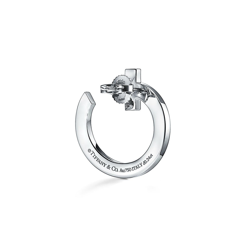 Tiffany T1 Open Hoop 18K White Gold Earrings product image 5, provided for visual reference and product detail review