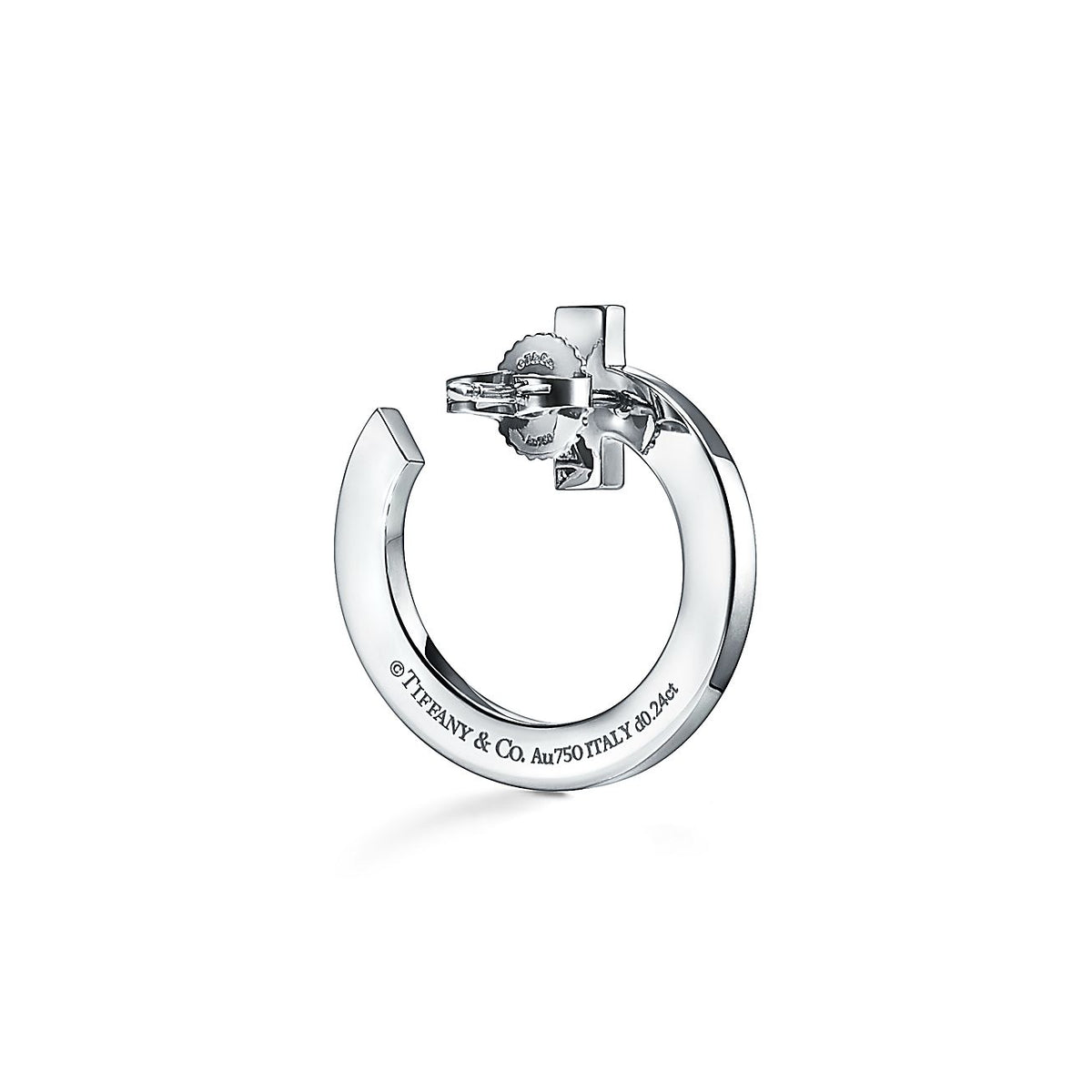 Tiffany T1 Open Hoop 18K White Gold Earrings product image 5, provided for visual reference and product detail review