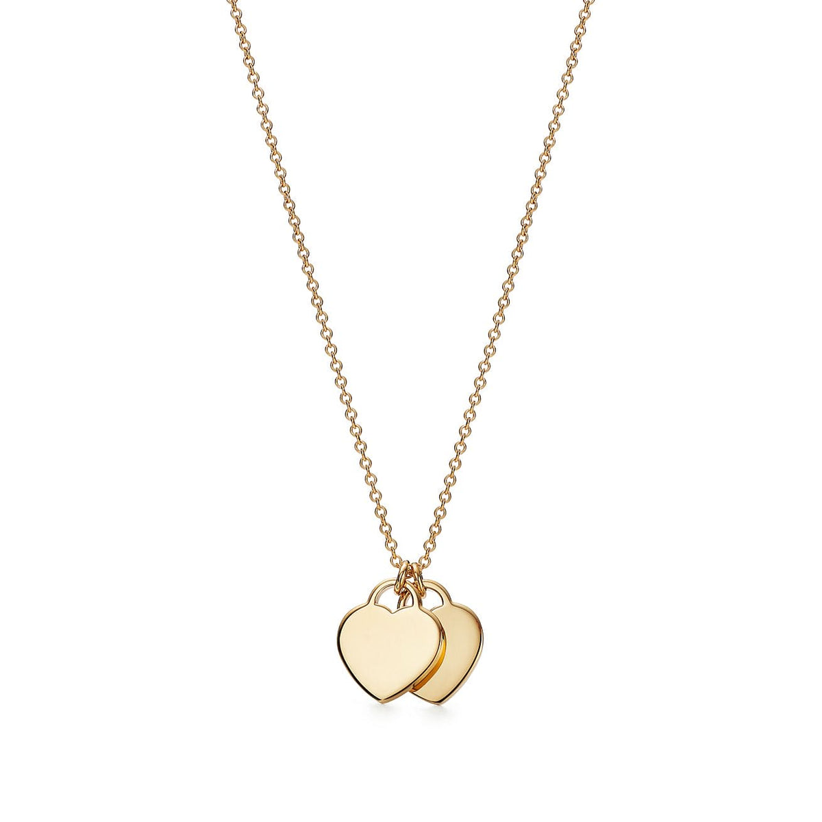 Tiffany Return to Mini Double Heart 18K Gold Necklace product image 2, provided for visual reference and product detail