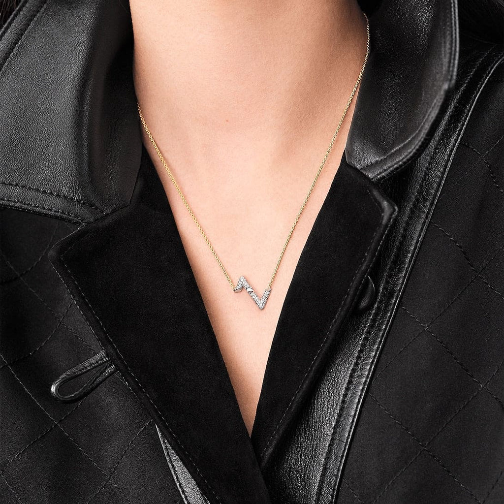 Louis Vuitton Volt Upside Down Pendant 18K Gold Necklace product image 2, provided for visual reference and product detail