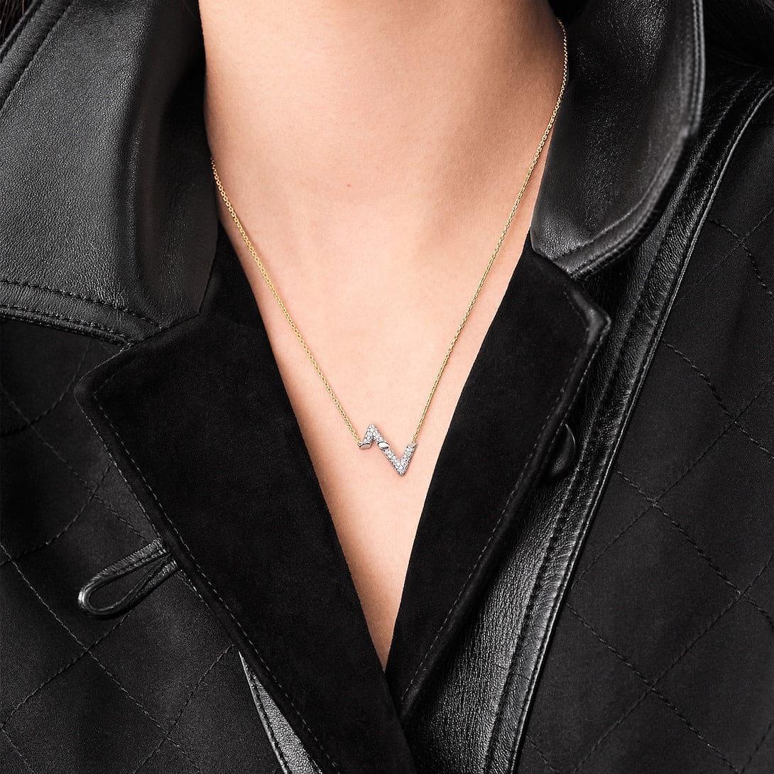 Louis Vuitton Volt Upside Down Pendant 18K Gold Necklace product image 2, provided for visual reference and product detail