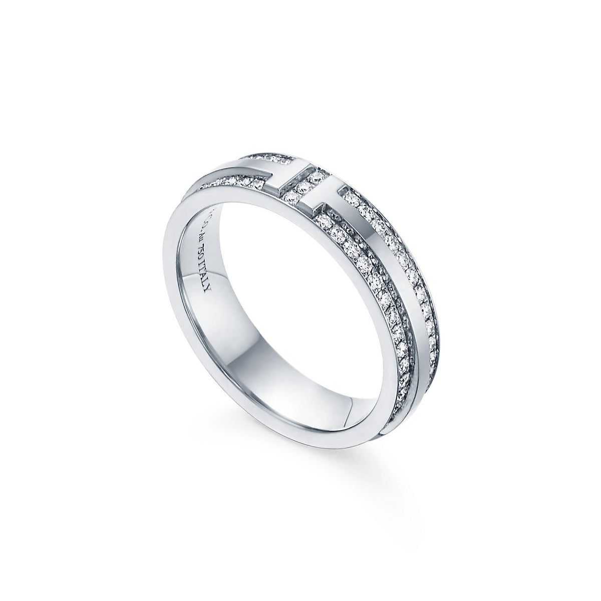 Tiffany Narrow Pave Diamond 18K Gold Ring product image 2, provided for visual reference and product detail review