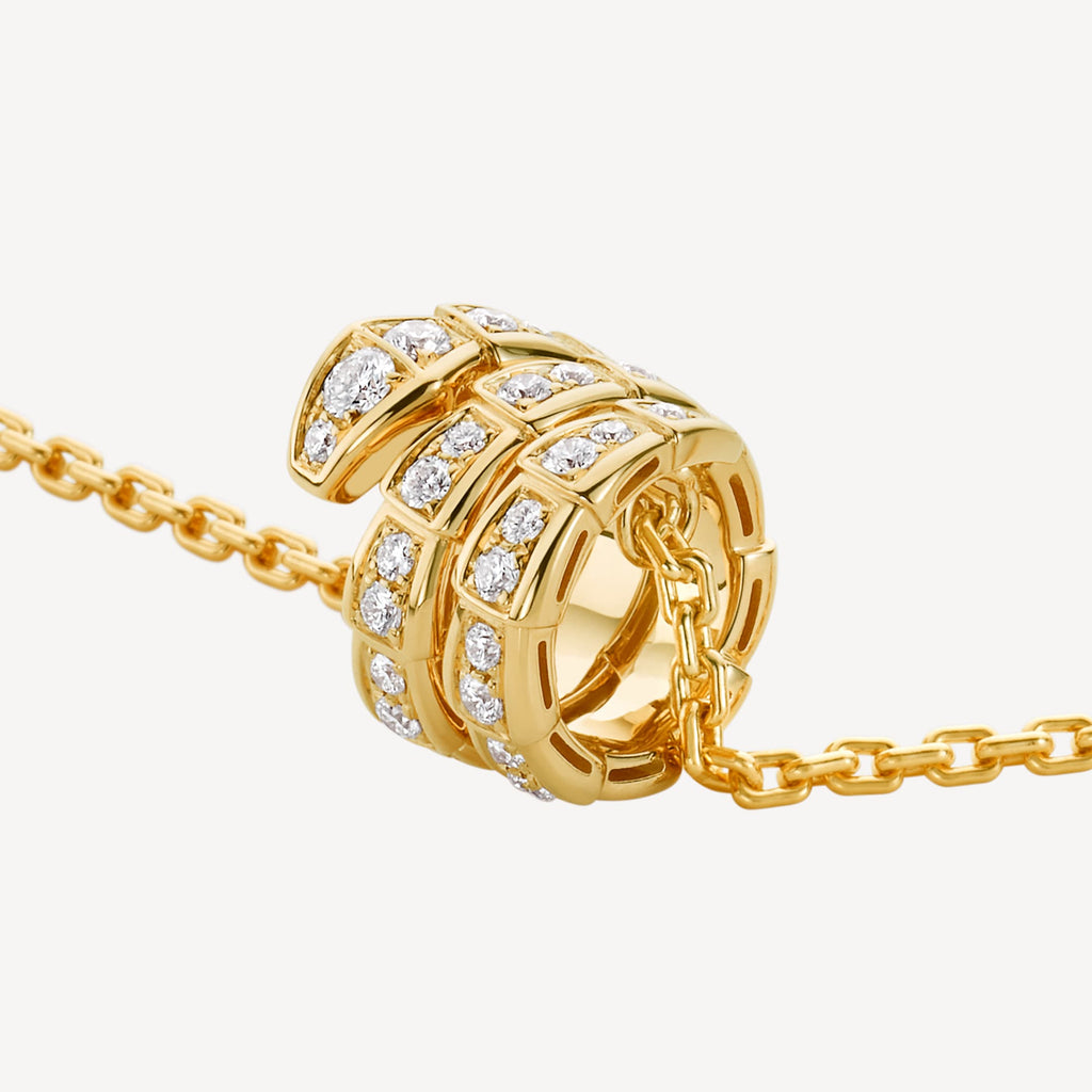 Bvlgari Serpenti Viper Pave Diamonds 18K Gold Necklace product image 2, provided for visual reference and product detail