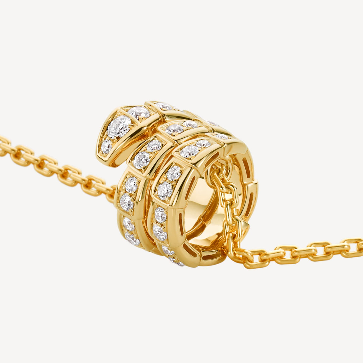 Bvlgari Serpenti Viper Pave Diamonds 18K Gold Necklace product image 2, provided for visual reference and product detail