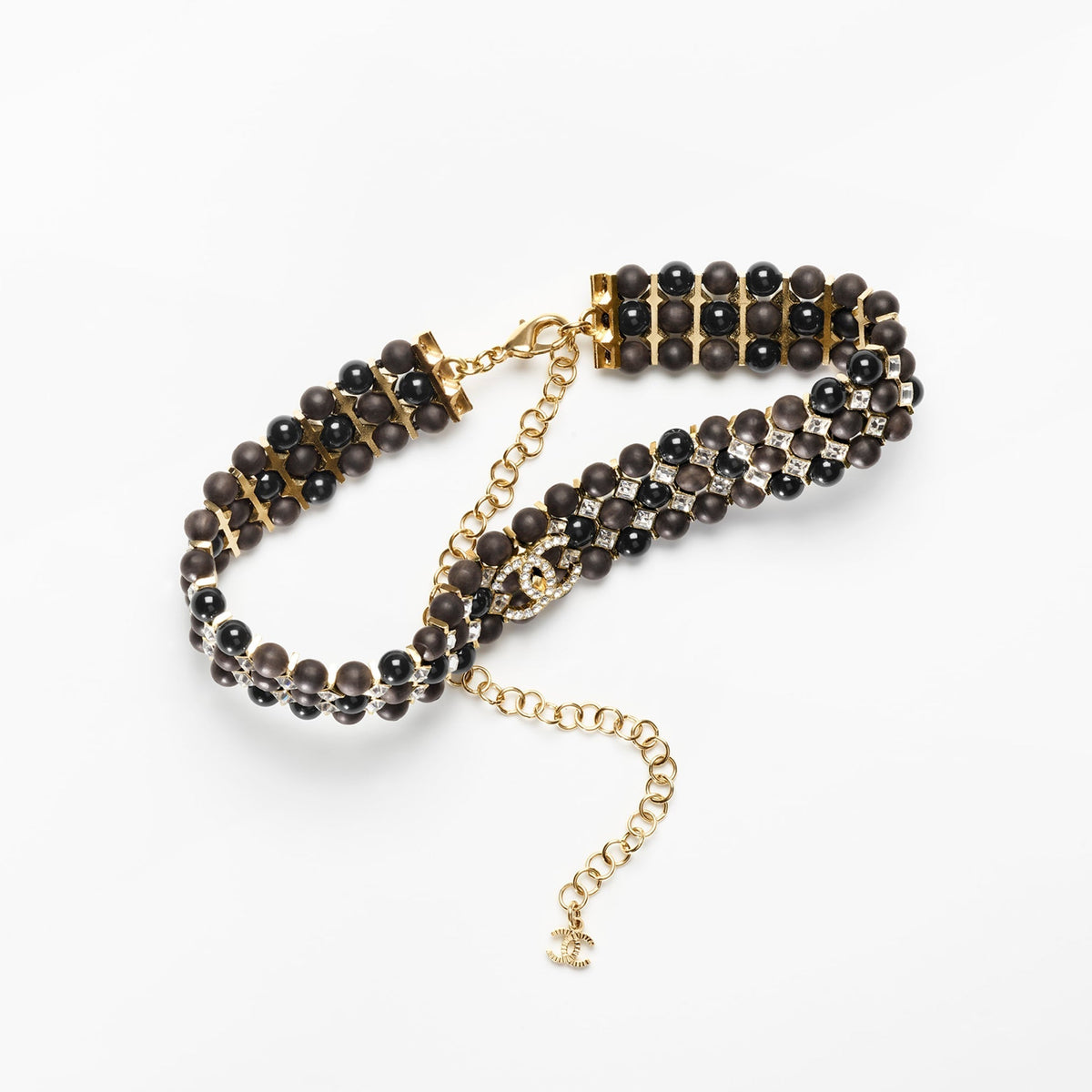 Chanel Strass Choker 18K Gold Necklace product image 1, provided for visual reference and product detail review